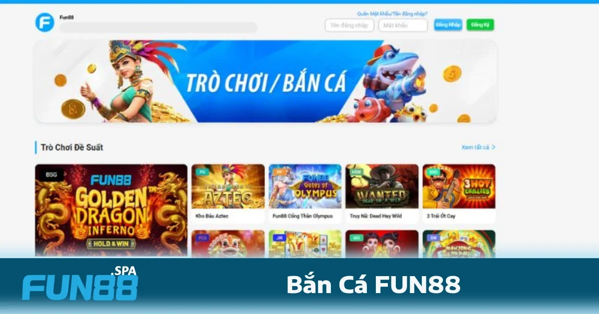 Bắn Cá Fun88 1 Bắn cá FUN88 không chỉ mang lại trải nghiệm thú vị mà còn giúp người chơi dễ dàng tham gia và có cơ hội nhận thưởng lớn.